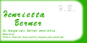 henrietta berner business card